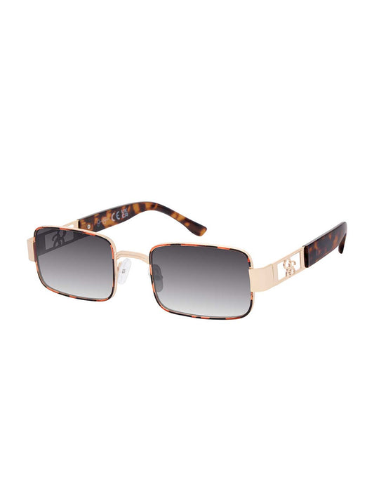 Jessica Simpson Lux Rectangle Sunglasses in Tortoise Gold