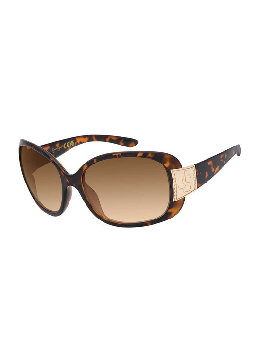 Jessica Simpson Luxe Oval Shield Sunglasses in Tortoise