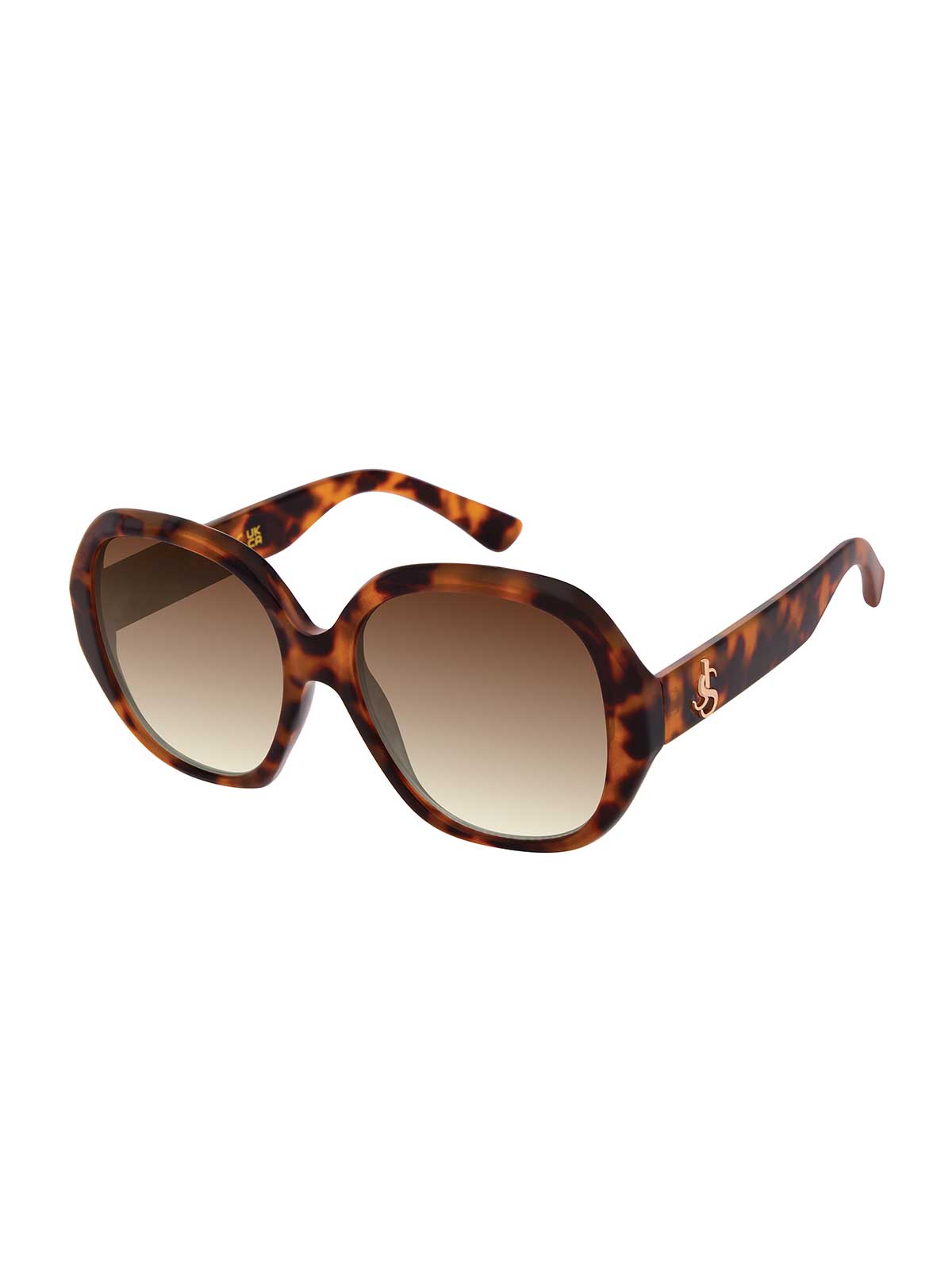 Jessica Simpson Polished Round Sunglasses in Tortoise