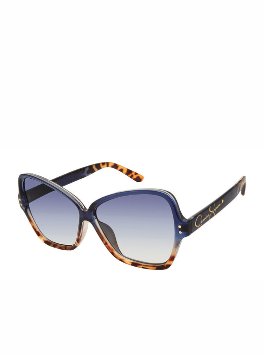 Jessica Simpson Stylish Butterfly Sunglasses in Blue Tortoise