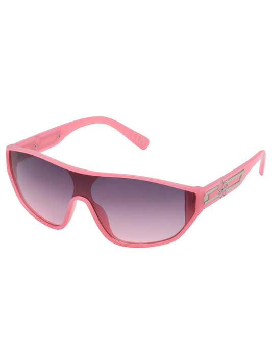 Jessica Simpson Wrap-Around Shield Sunglasses in Cream & Pink