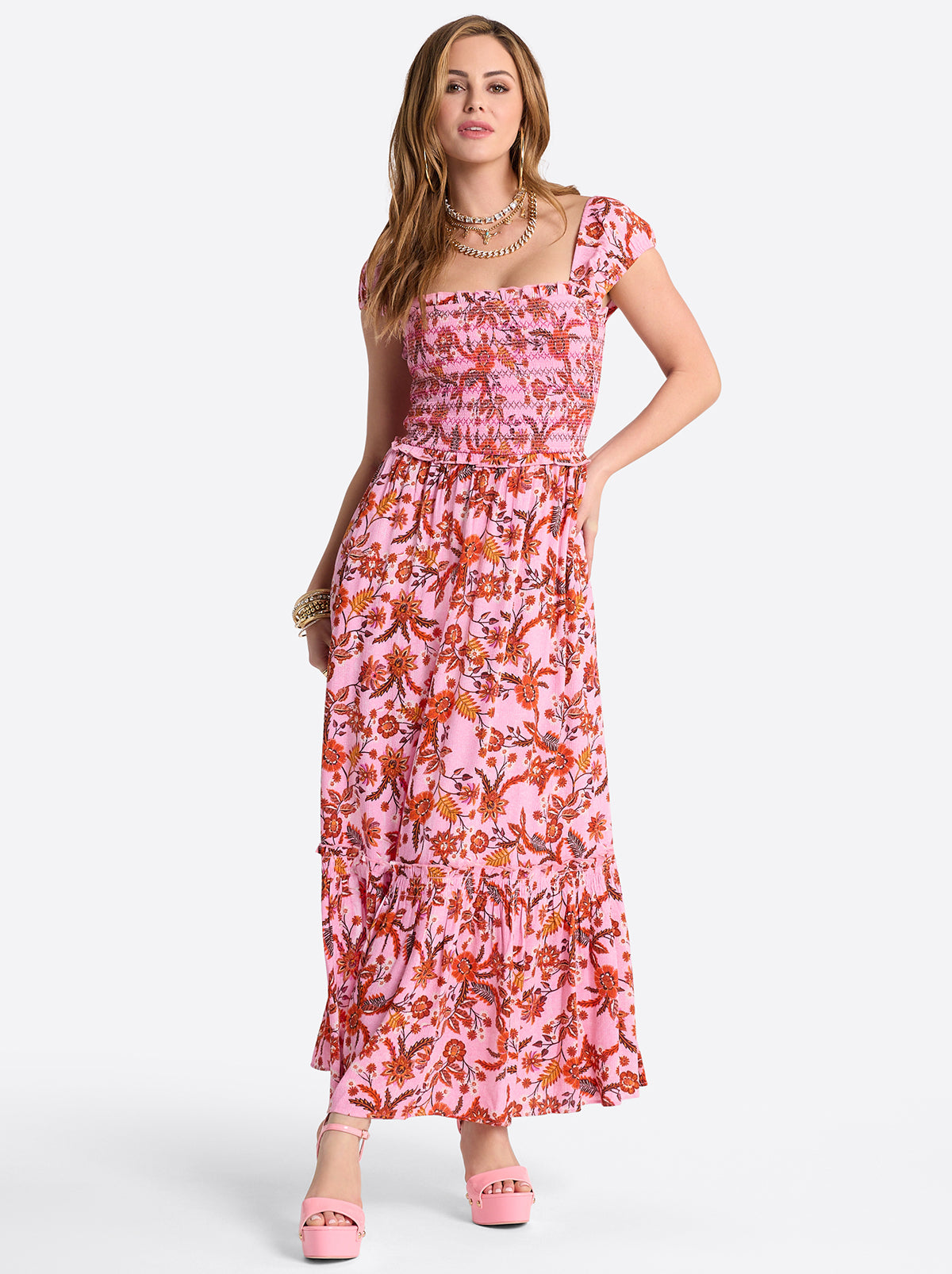 Jessica Simpson Clarice Maxi Dress in Rosebloom Wild Jacobeans
