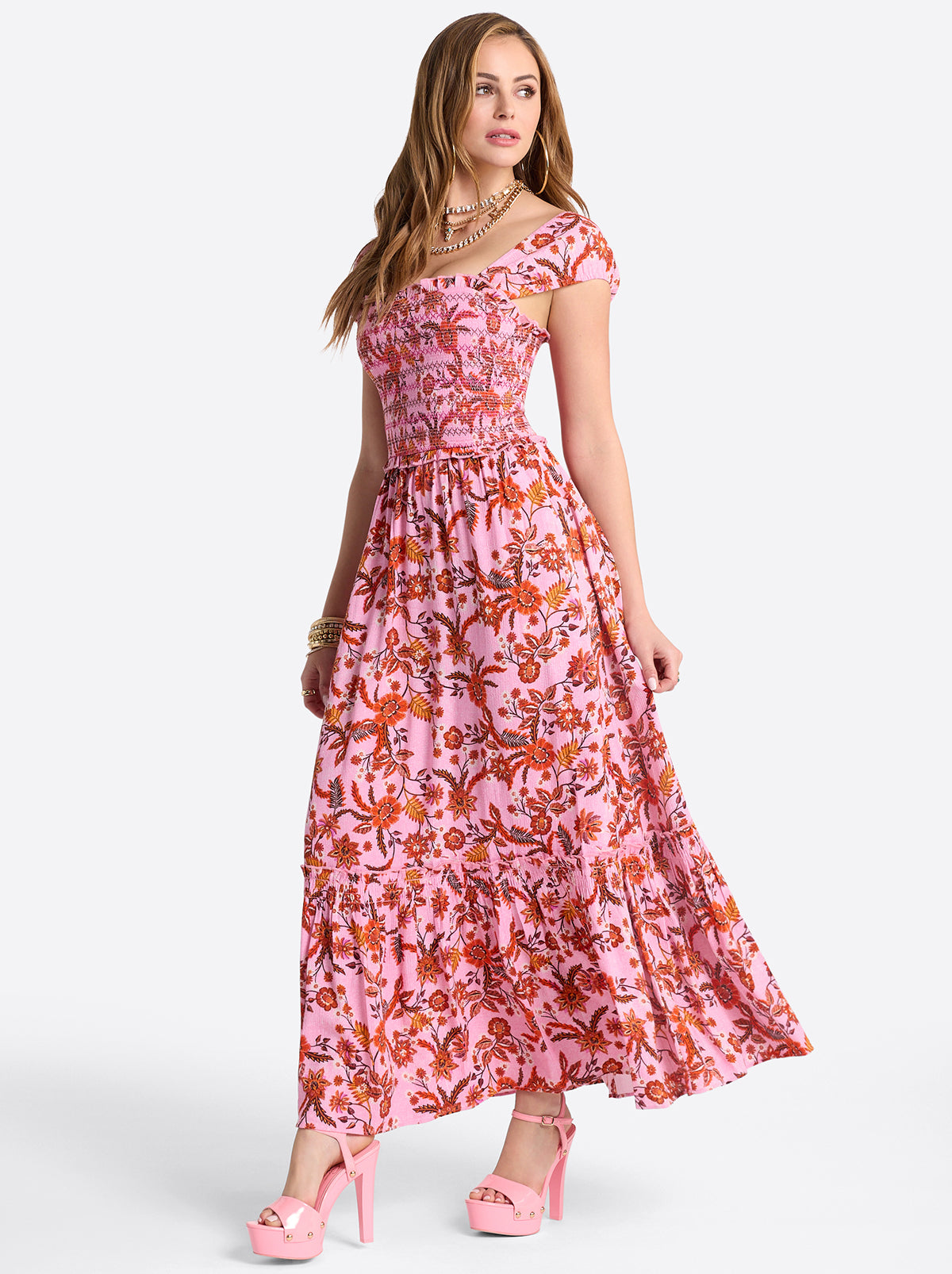 Jessica Simpson Clarice Maxi Dress in Rosebloom Wild Jacobeans