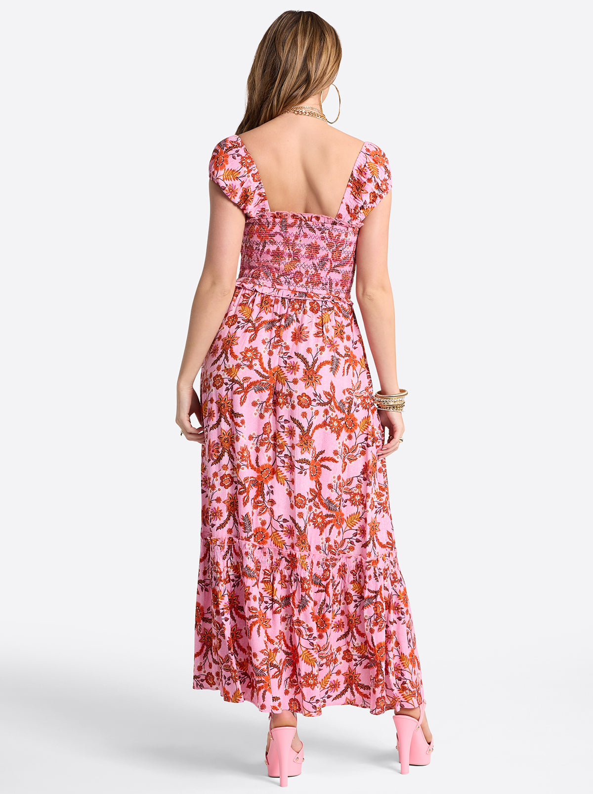 Jessica Simpson Clarice Maxi Dress in Rosebloom Wild Jacobeans