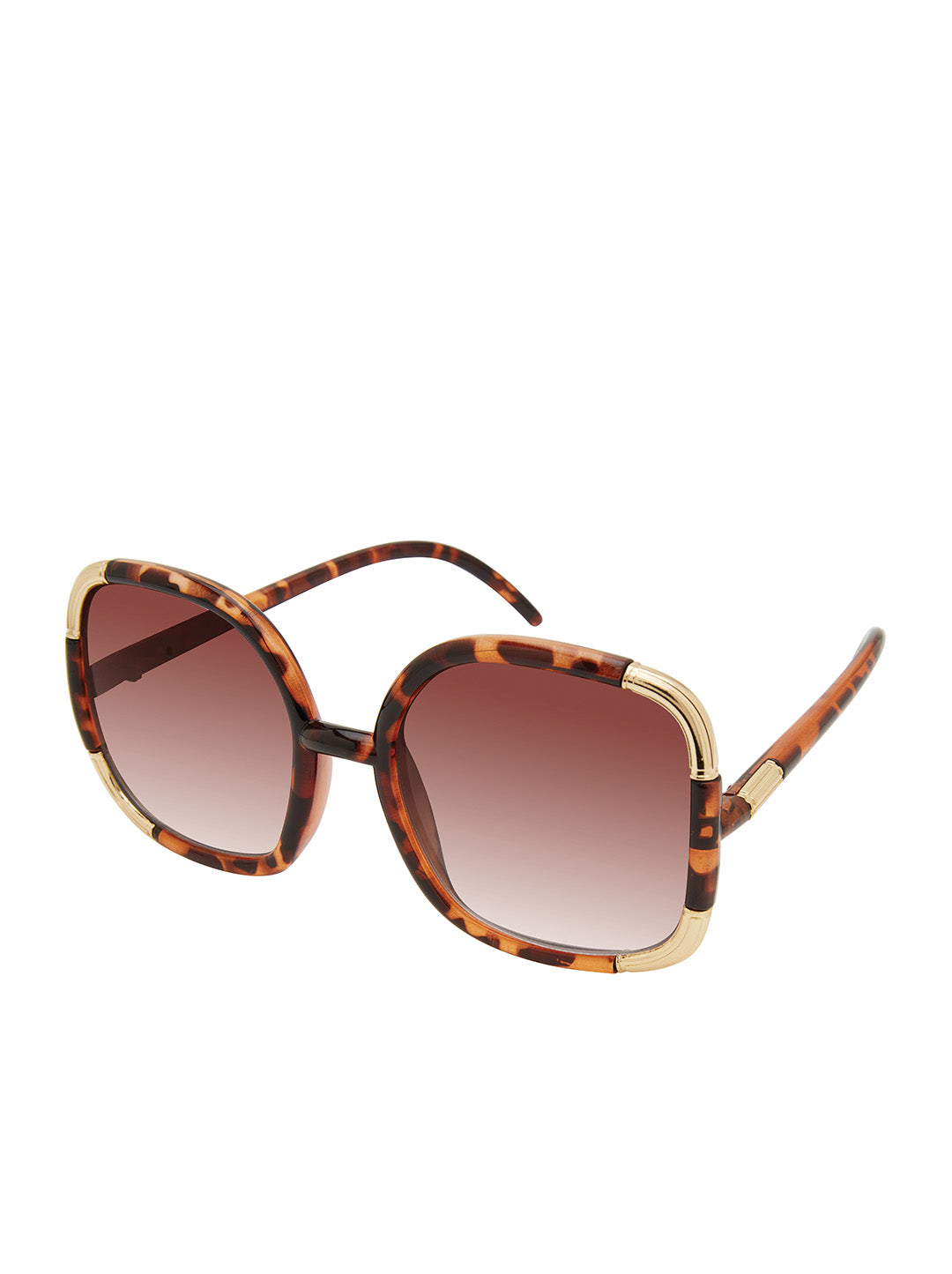 Jessica Simpson Over-Sized Oval Sunglasses in Tortoise