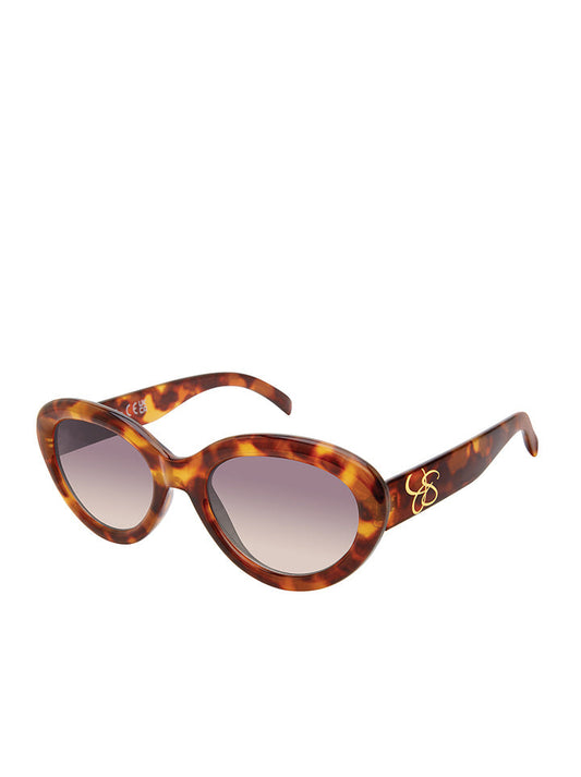 Jessica Simpson Round Cat Eye Sunglasses in Tortoise