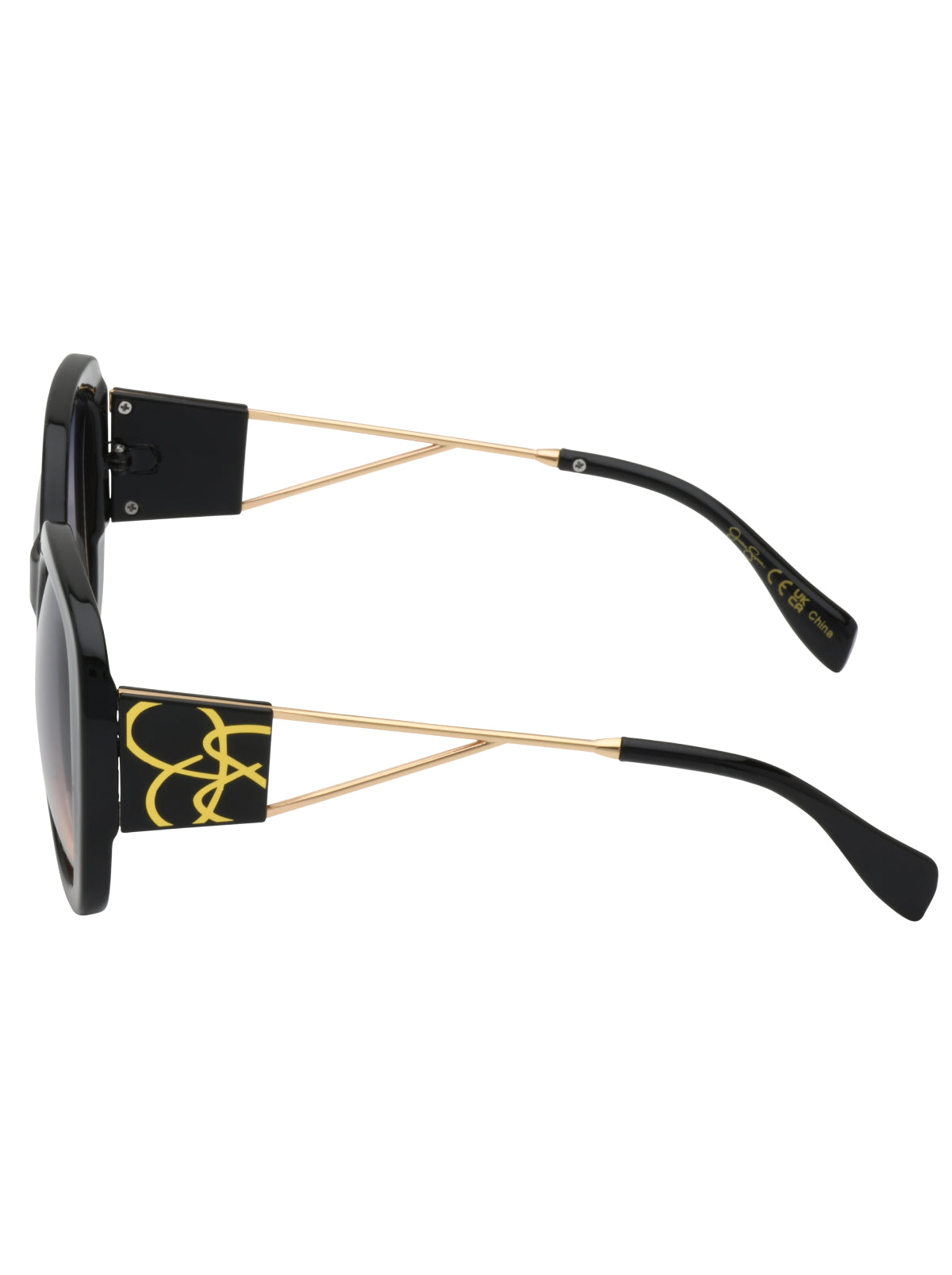 Jessica Simpson Oversized Oval Sunglasses in Black