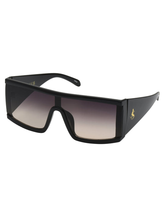 Jessica Simpson Modern Square Shield Sunglasses in Black