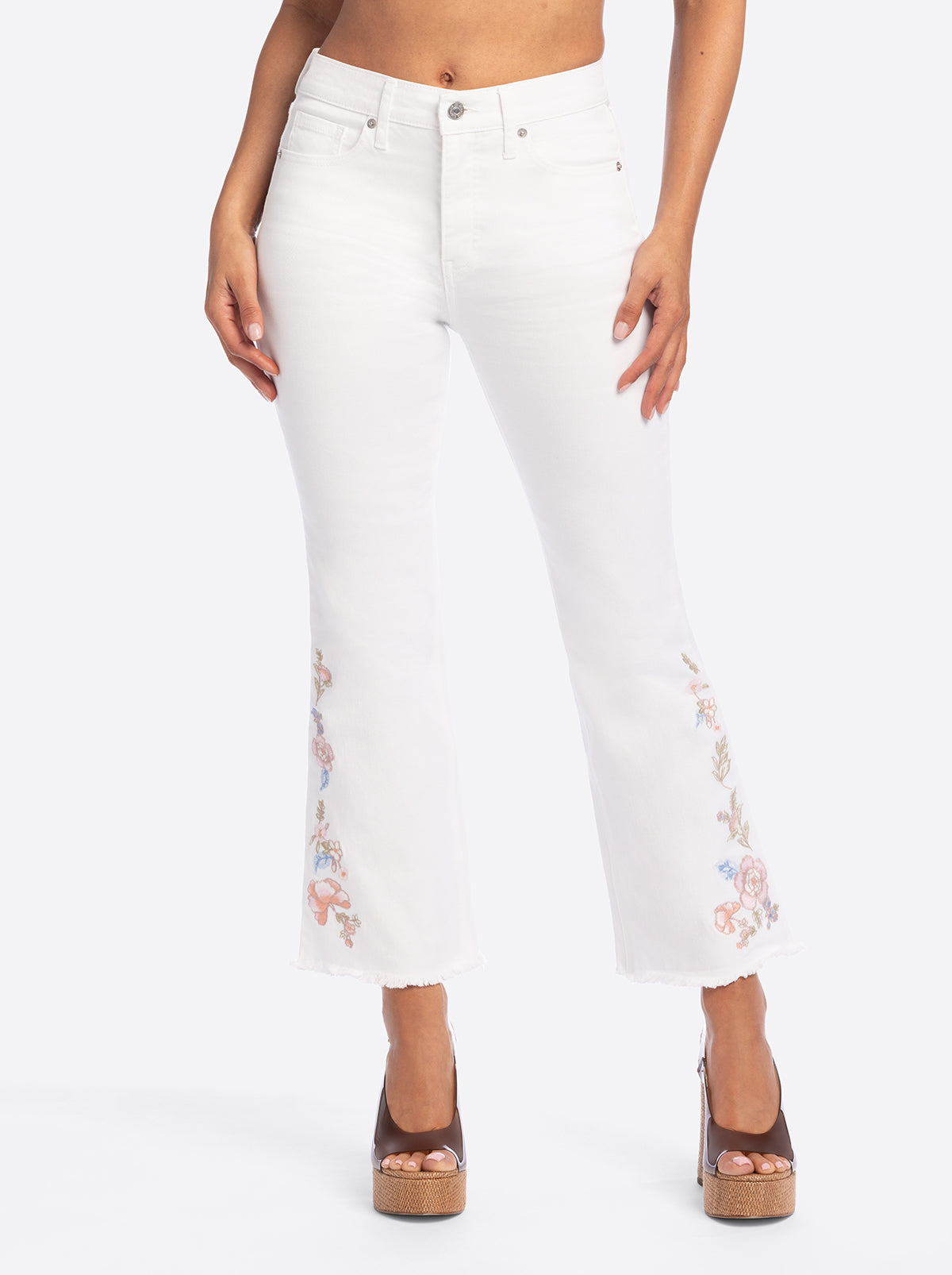 Jessica Simpson JS Jessica Simpson Plano Ankle Flare Jean in Bright White