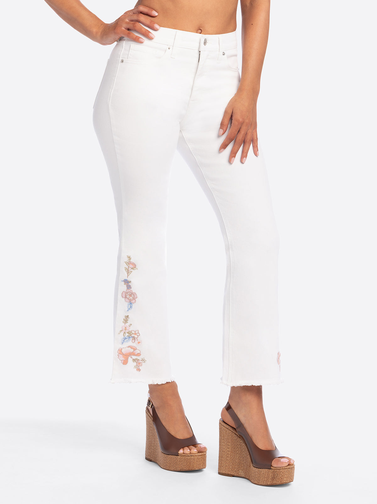 Jessica Simpson JS Jessica Simpson Plano Ankle Flare Jean in Bright White