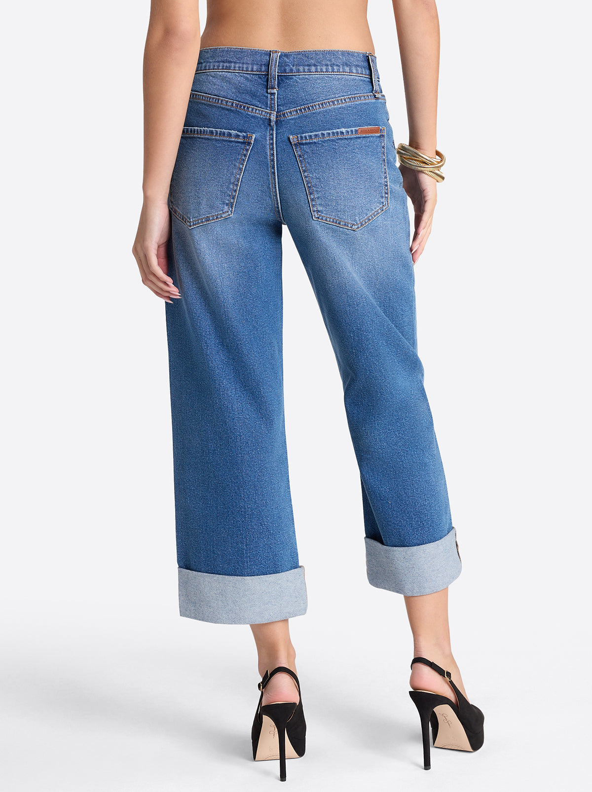 Jessica Simpson Valentine Wide Leg Boyfriend Jeans in High Road