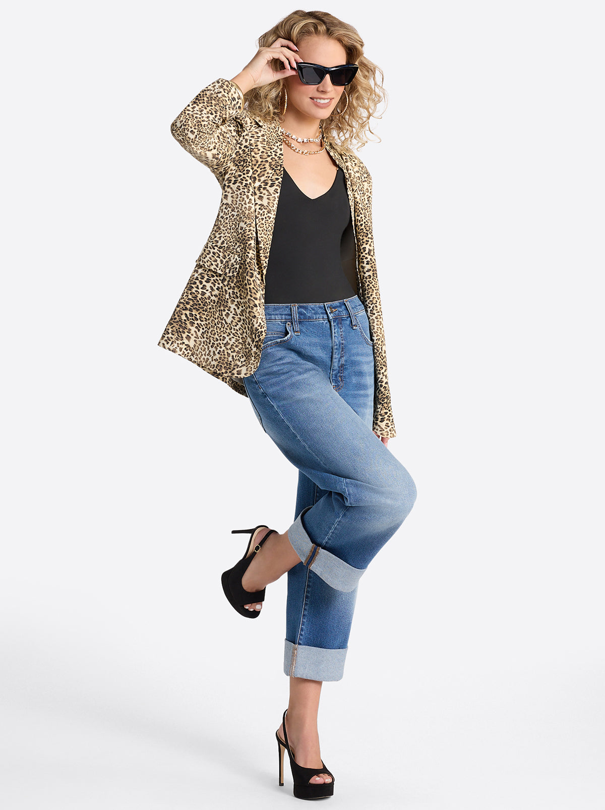 Jessica Simpson Valentine Wide Leg Boyfriend Jeans in High Road