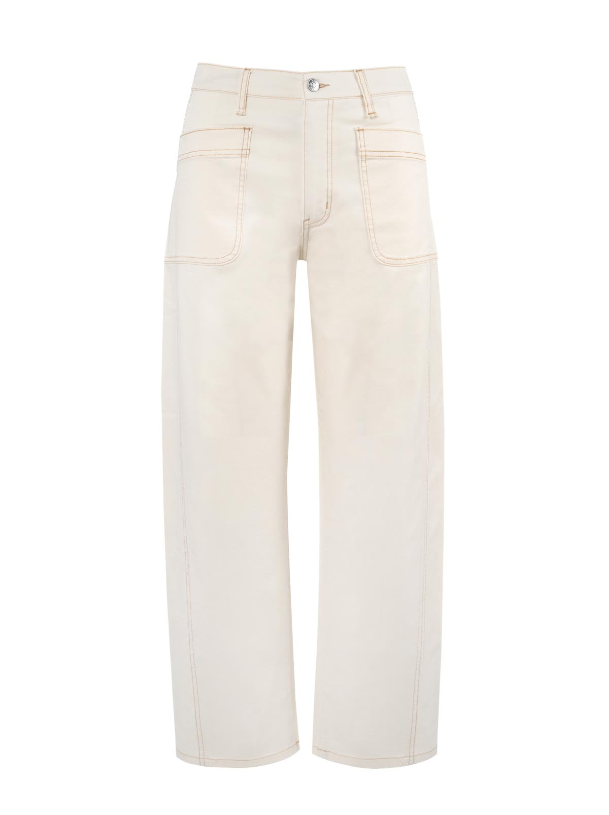 Jessica Simpson Relaxed Barrel Jeans in Ecru