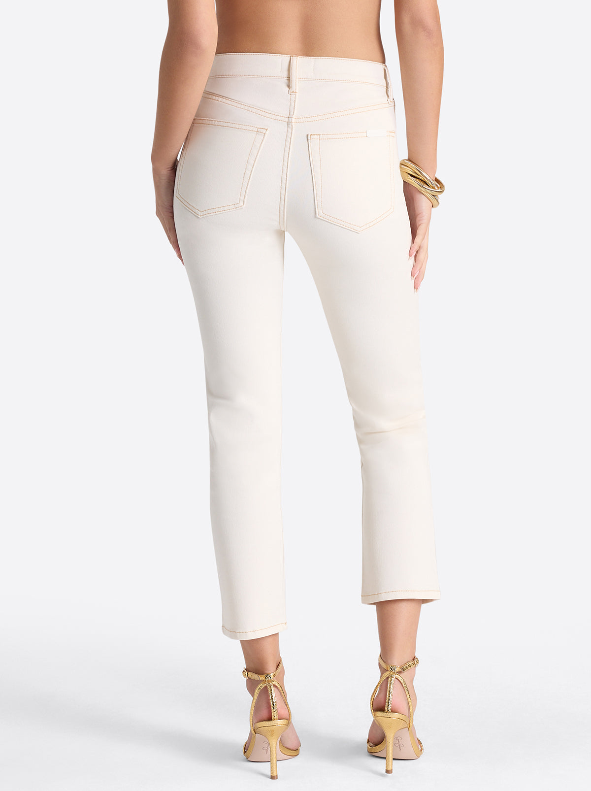 Jessica Simpson Harmony Straight High Rise Jeans in Ecru