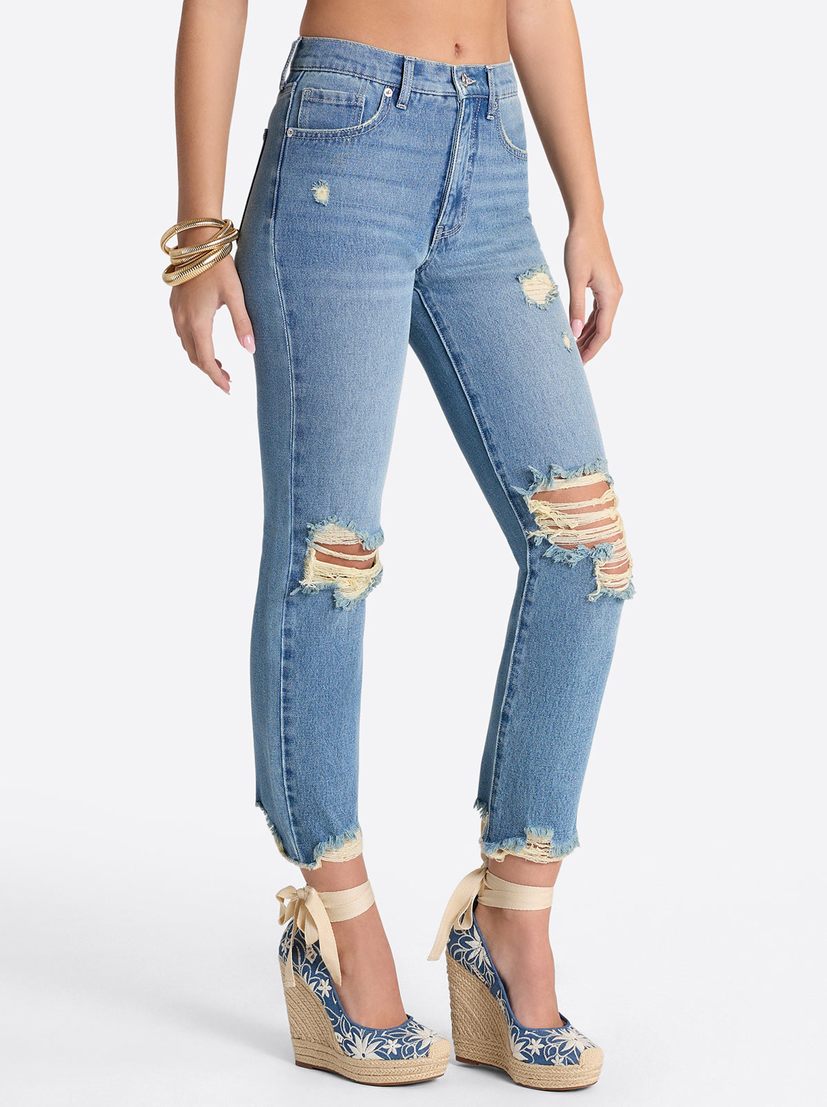 Jessica Simpson Harmony Straight High Rise Jeans in Incline
