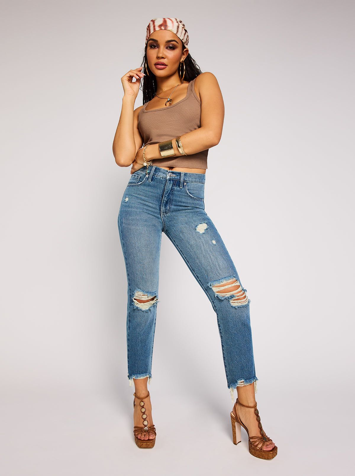 Jessica Simpson Harmony Straight High Rise Jeans in Incline