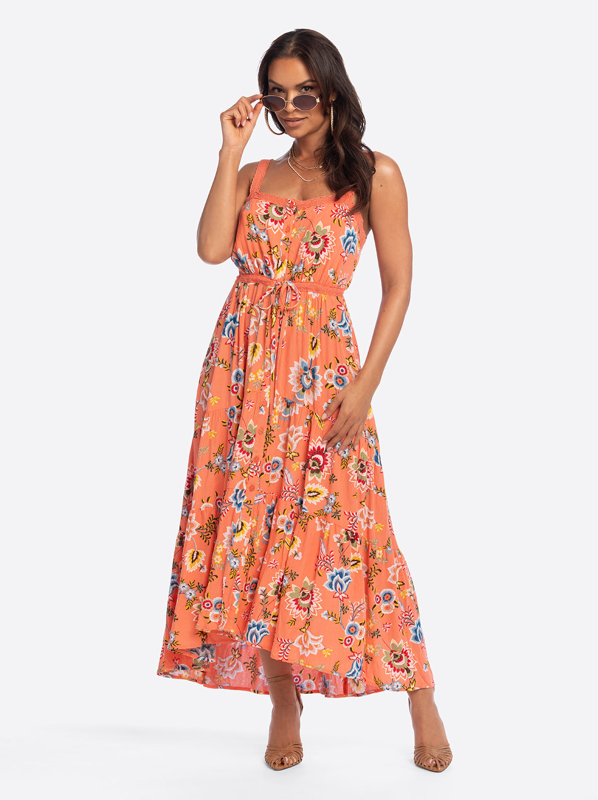 Jessica Simpson JS Jessica Simpson Sarita Maxi Dress in Emberglow Bohemian