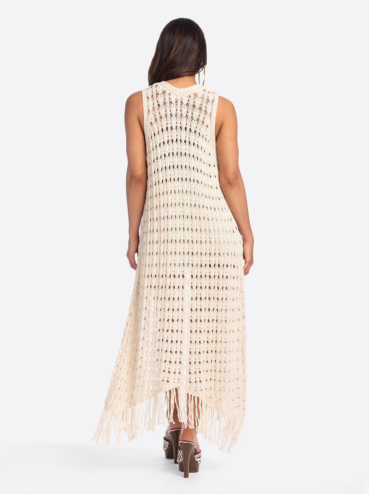 Jessica Simpson JS Jessica Simpson Marigold Crochet Duster in Whitecap Grey