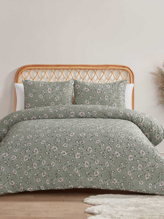 Jessica Simpson Botanical Embossed Print Duvet Cover Set