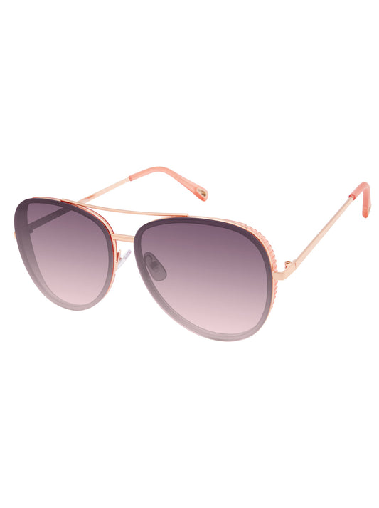 Jessica Simpson Glam Aviator Pilot Sunglasses in Rose Gold & Rose