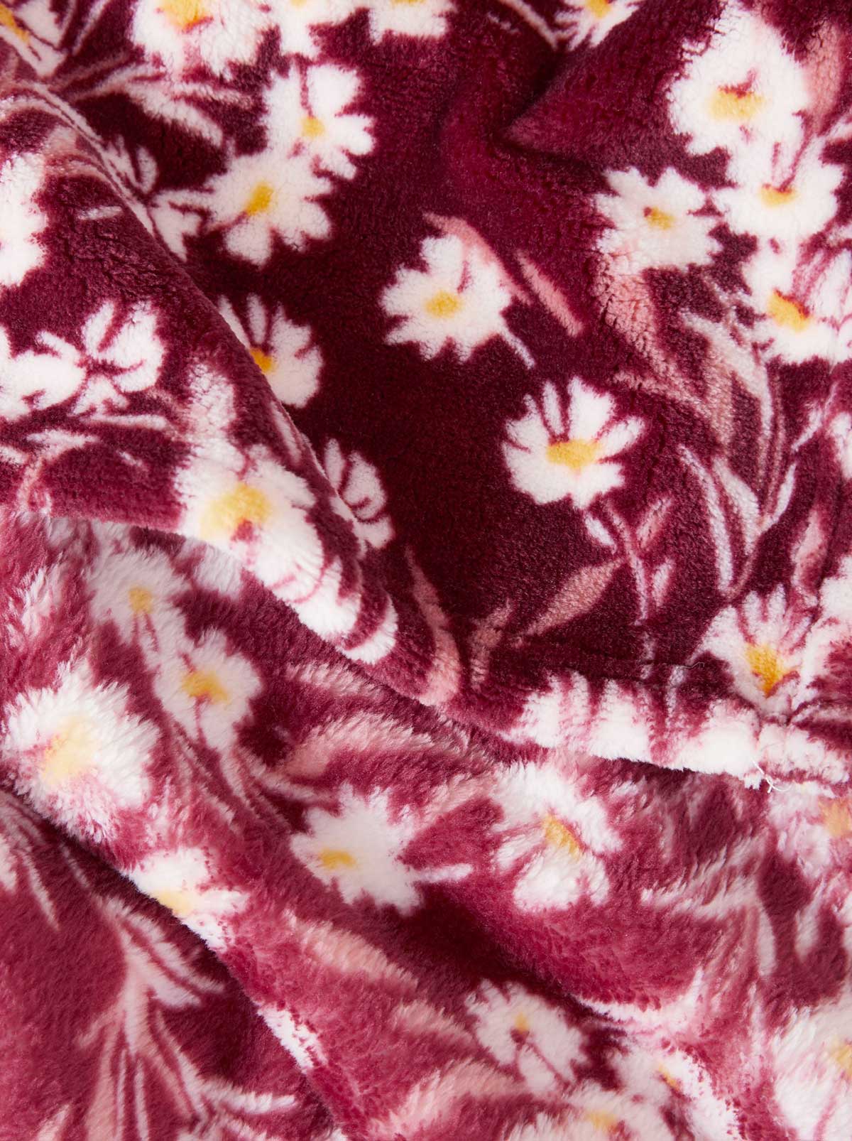 Jessica Simpson Wildflower Park Plush Throw in Wine Red