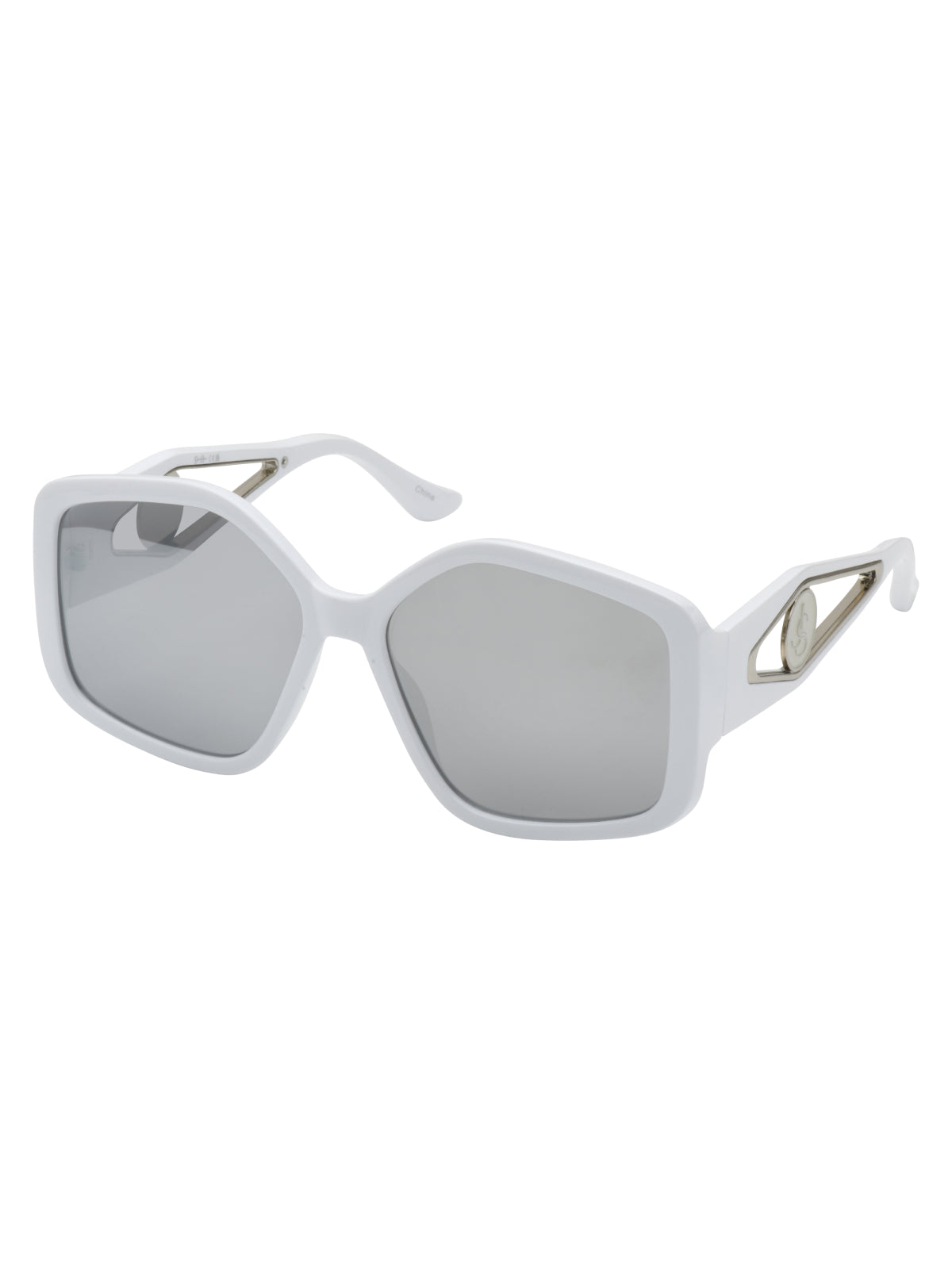 Jessica Simpson Oversized Geometric Sunglasses in White