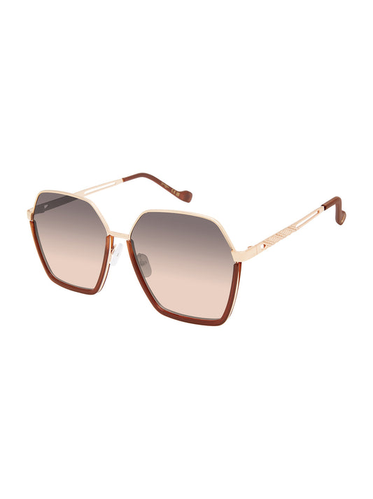 Jessica Simpson Geometric Metal Sunglasses in Gold