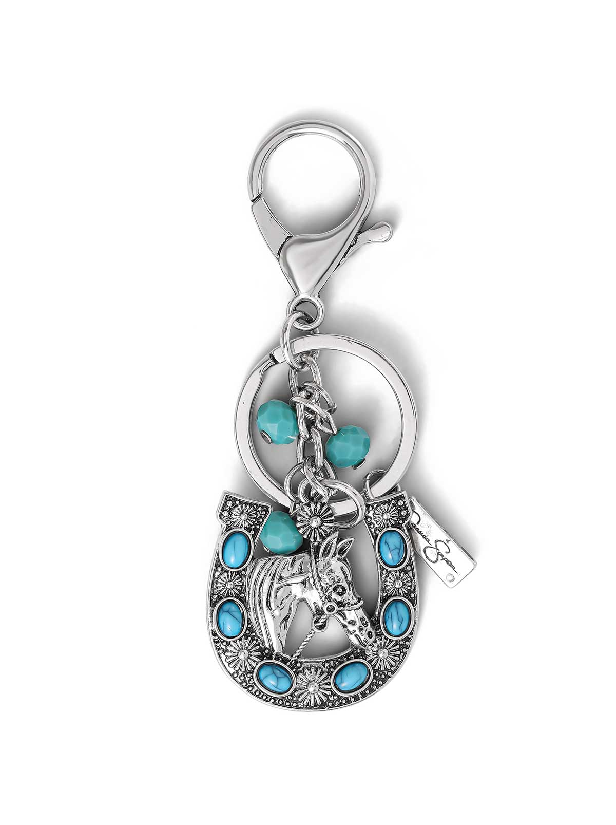 Jessica Simpson Turquoise Horse Shoe Keychain