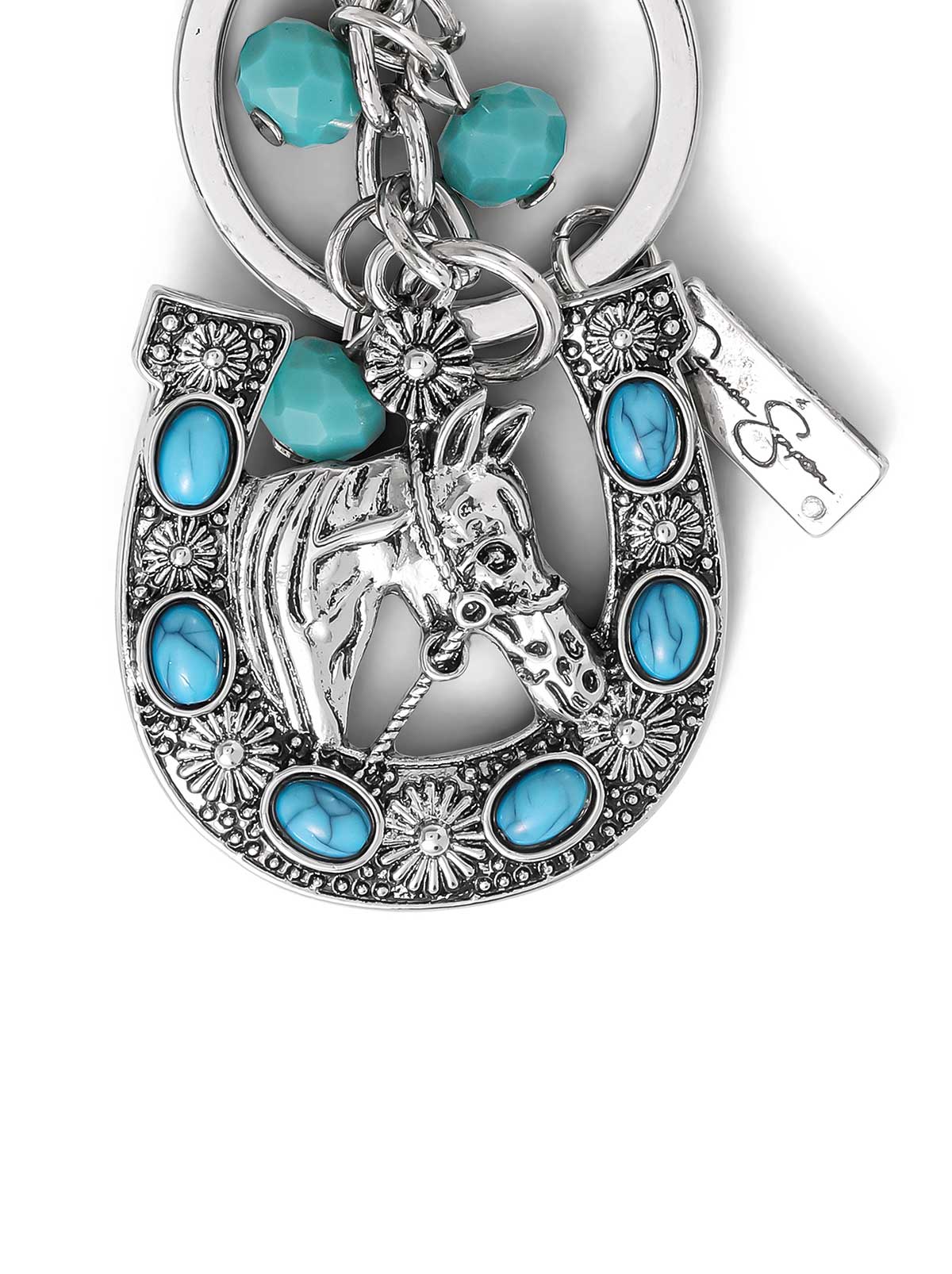 Jessica Simpson Turquoise Horse Shoe Keychain