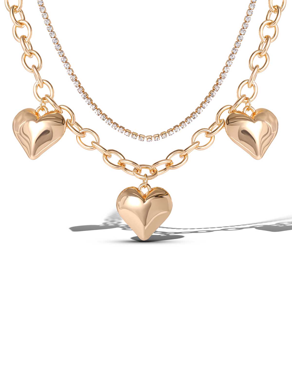 Jessica Simpson 3 Hearts Layered Necklace