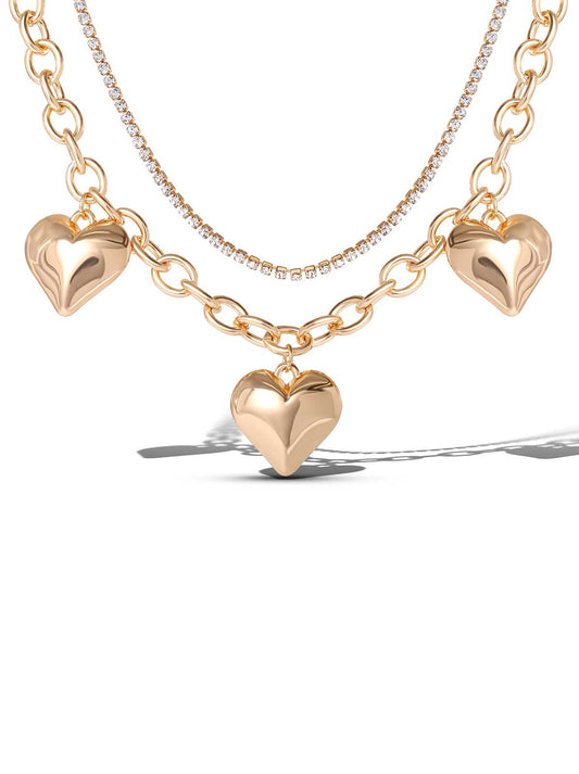 Jessica Simpson 3 Hearts Layered Necklace