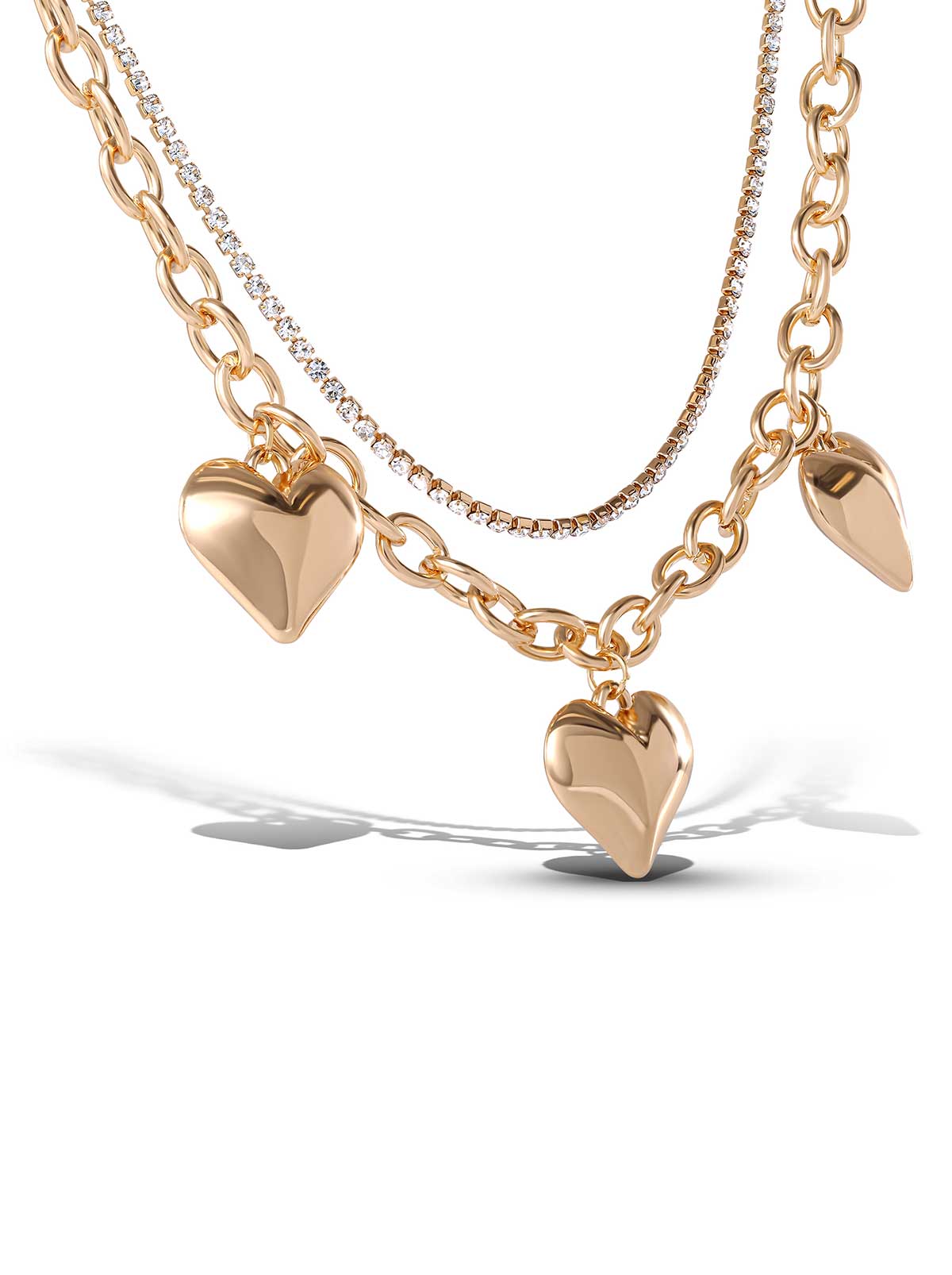 Jessica Simpson 3 Hearts Layered Necklace