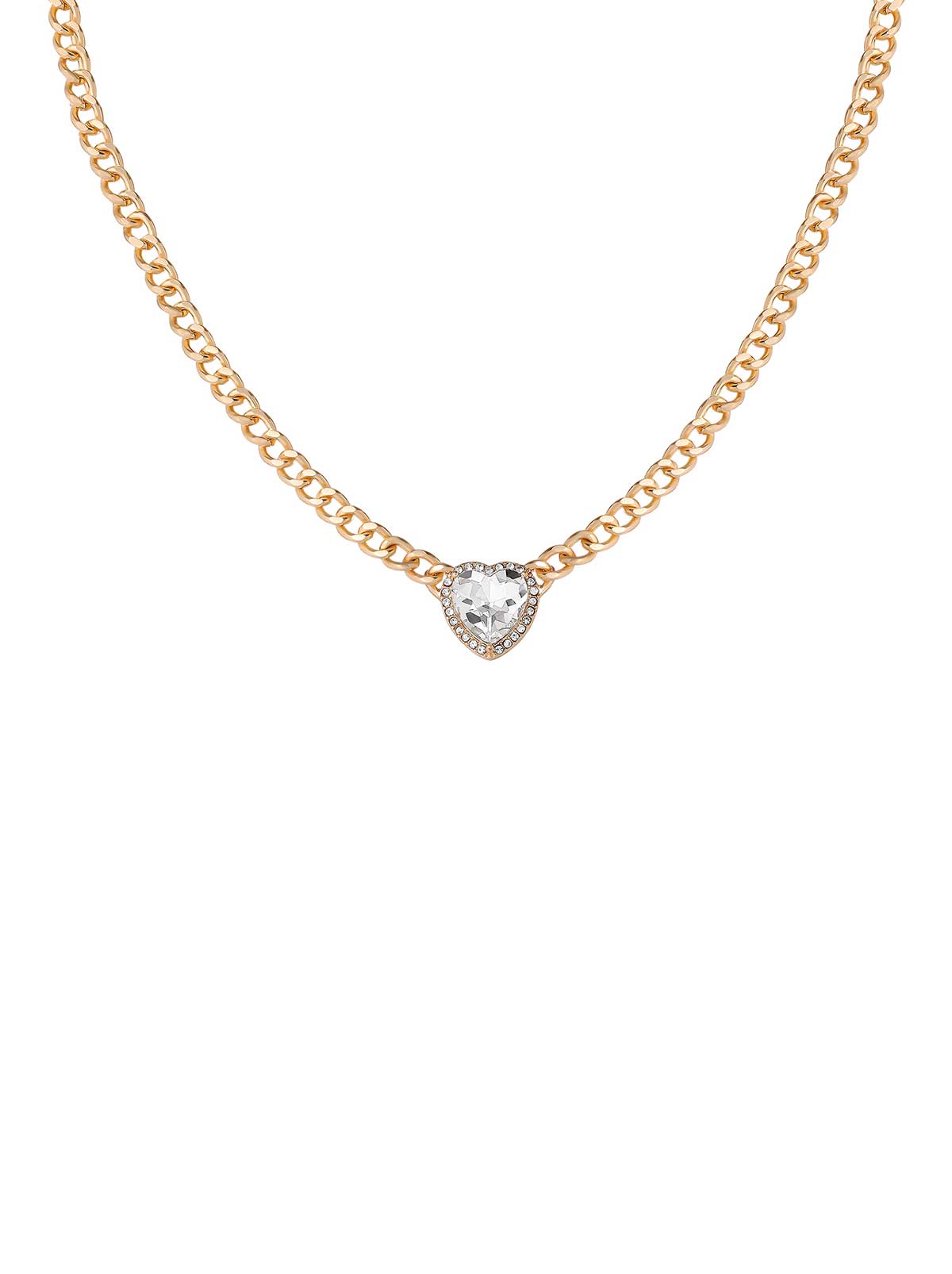 Jessica Simpson Heart Crystal Necklace & Stud Earring Set