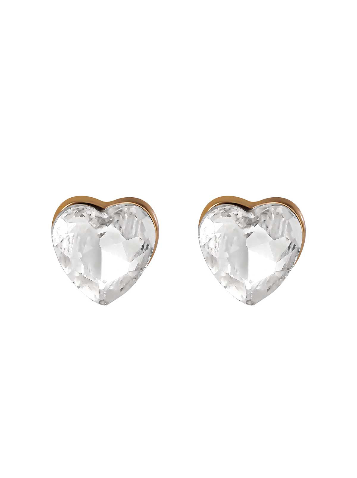 Jessica Simpson Heart Crystal Necklace & Stud Earring Set