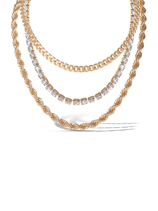 Jessica Simpson Mixed Metals Trio Necklace