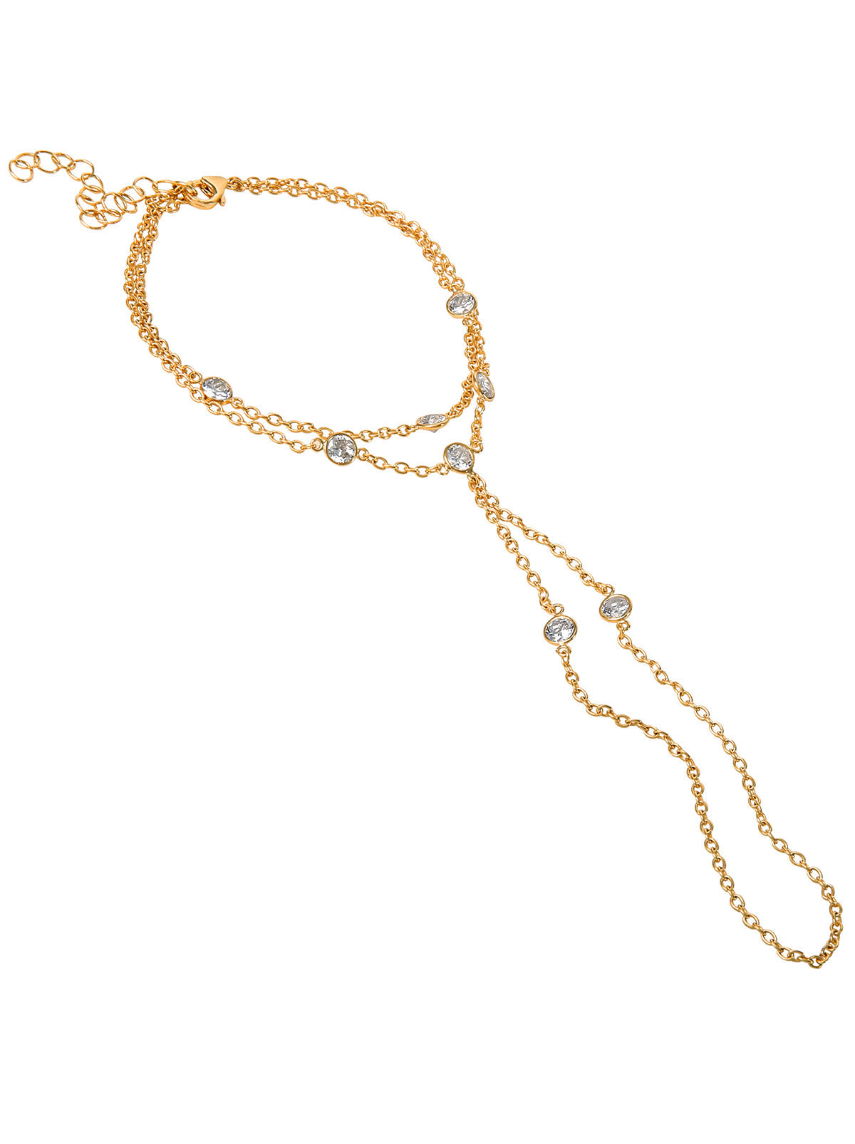 Jessica Simpson Demi Fine Hand Chain in Jeweled Gold