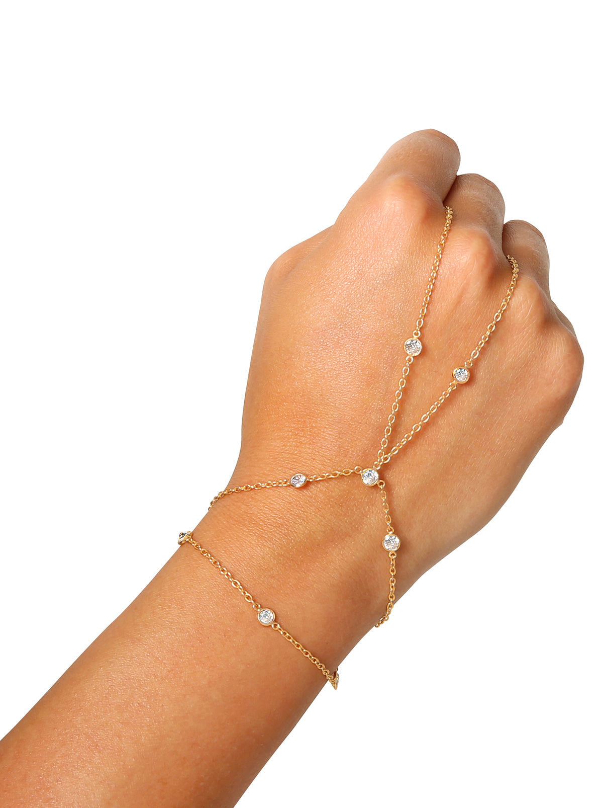 Jessica Simpson Demi Fine Hand Chain in Jeweled Gold