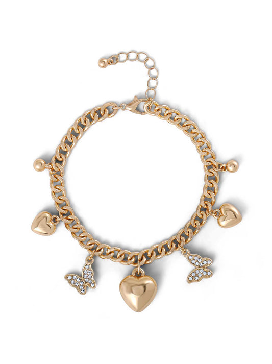 Jessica Simpson Heart & Butterfly Charm Bracelet