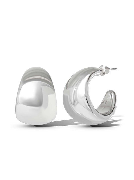 Jessica Simpson Chunky Silver Hoop Earrings