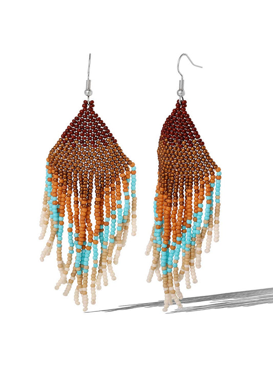 Jessica Simpson Multi Seed Beads Dangle Earring