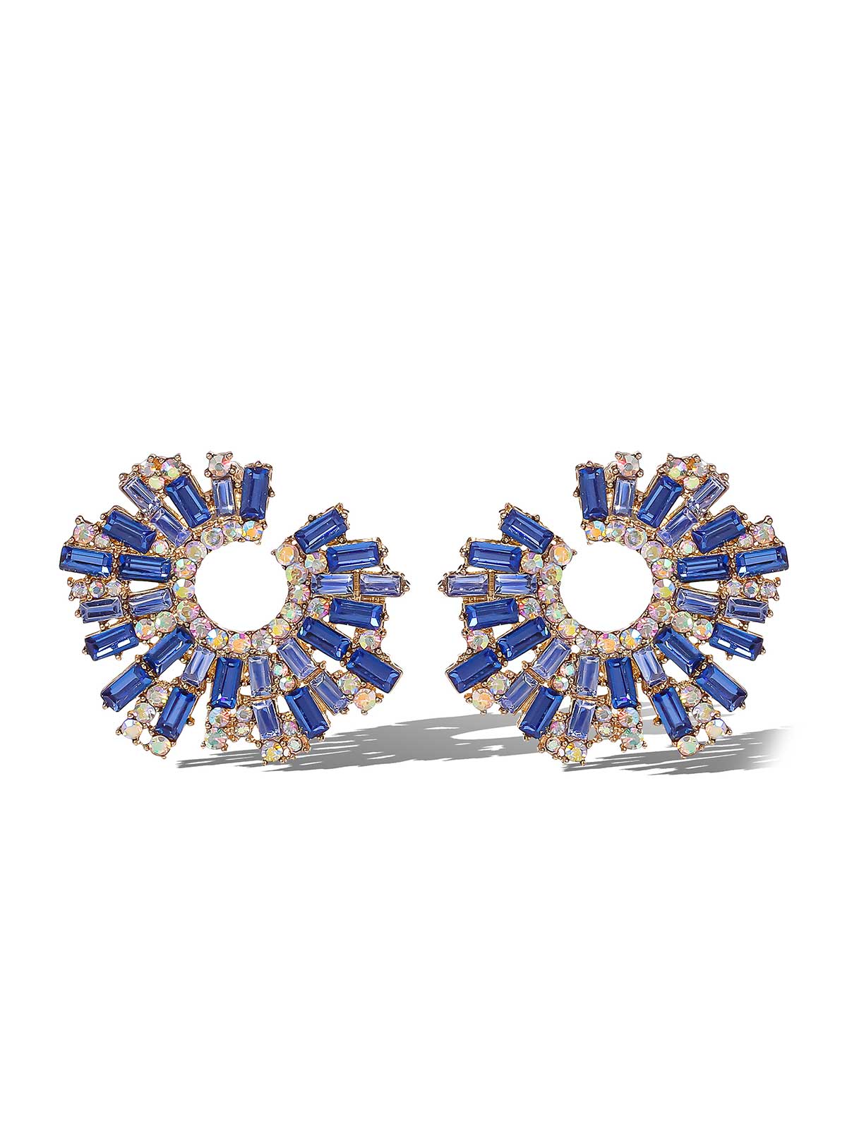 Jessica Simpson Sunburst Blue Crystal Earrings