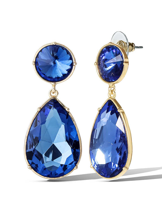 Jessica Simpson Deep Blue Teardrop Earrings