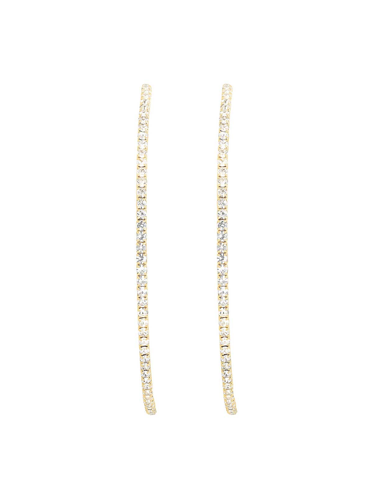 Jessica Simpson Gold-Tone Crystal Pave Hoop Earrings