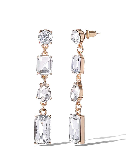 Jessica Simpson Multi-Cut Crystal Drop Earrings