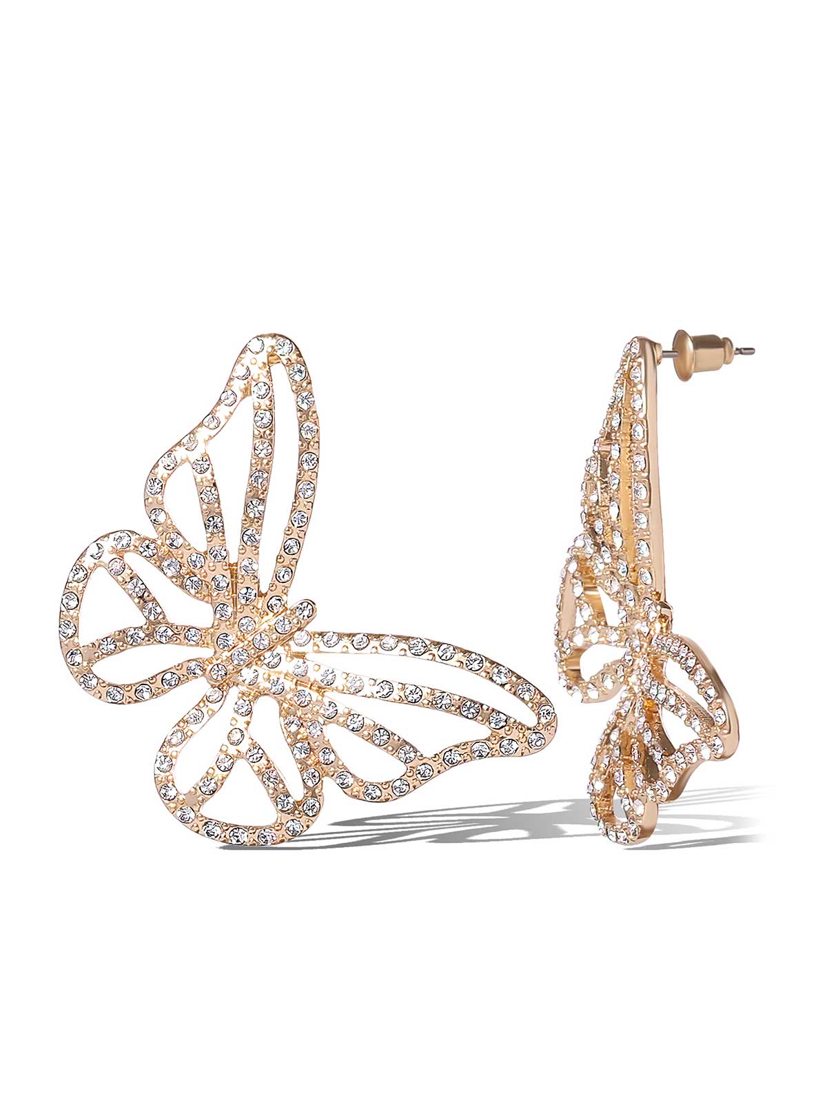 Jessica Simpson Crystal-Studded Butterfly Earrings