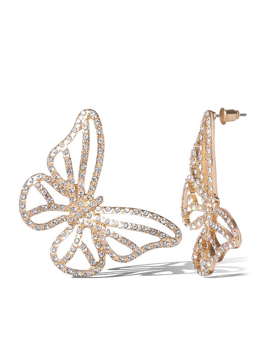 Jessica Simpson Crystal-Studded Butterfly Earrings