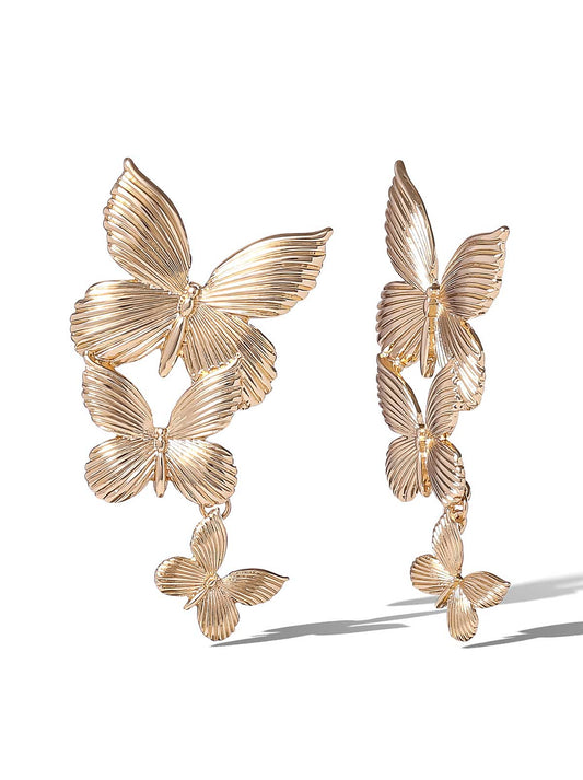 Jessica Simpson Cascading Butterfly Statement Earrings