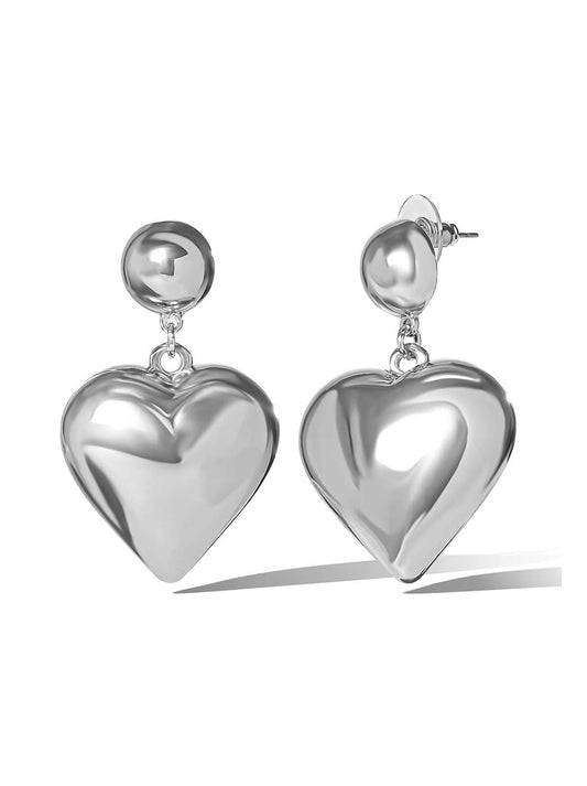 Jessica Simpson Bold Puff Heart Drop Earrings
