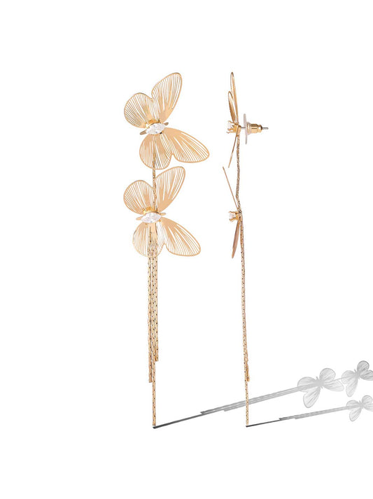 Jessica Simpson Double Butterfly Dangle Earrings