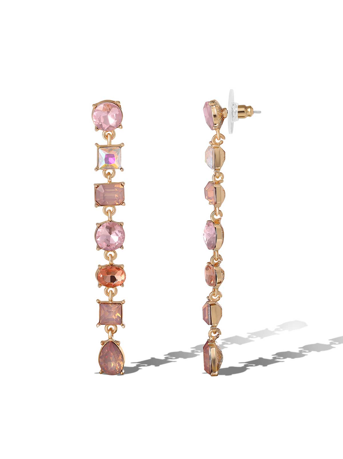 Jessica Simpson Gradient Pink Gemstone Drop Earrings